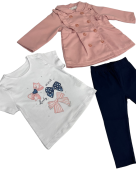 Παιδικό Σετ Σύνολο 3ΤΜΧ Ανοιξιάτικο Κορίτσι Repanda Baby W-2020 Ροζ - pigikids.gr