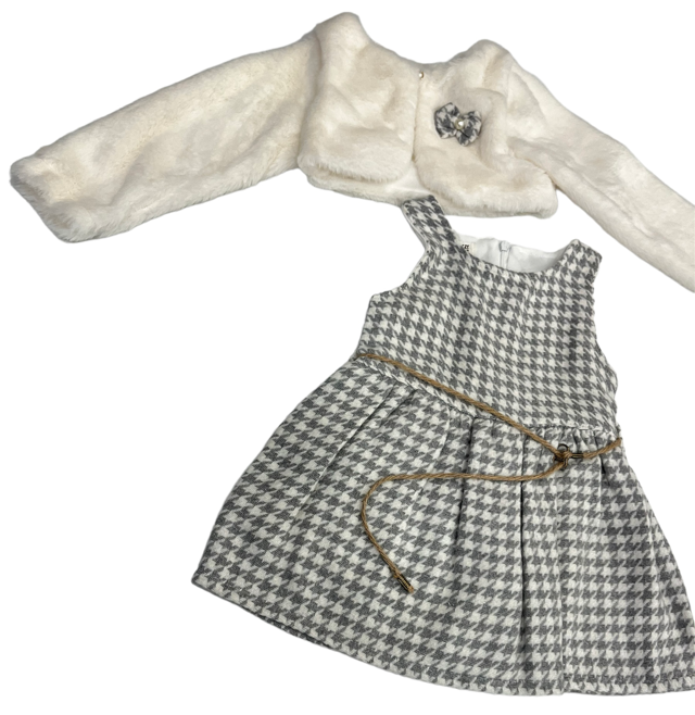 Παιδικό Φόρεμα με Μπολερό Κορίτσι 1550 Γκρι