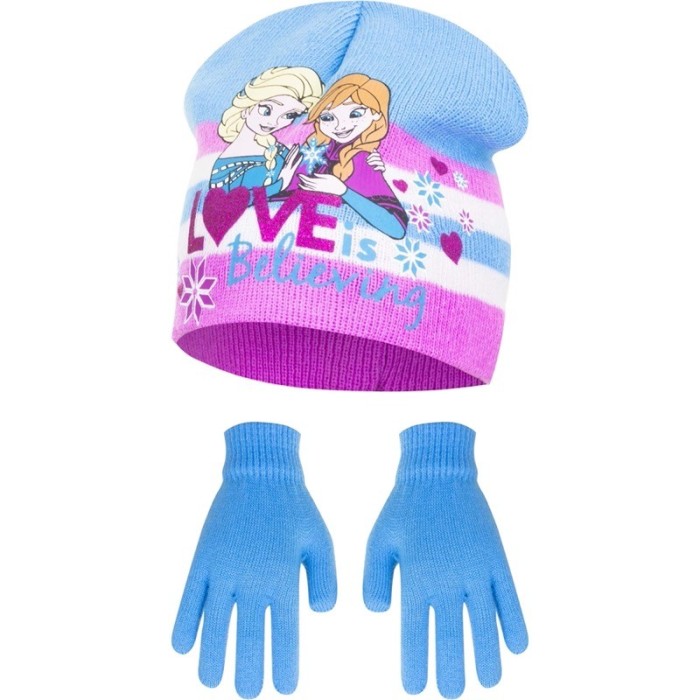Παιδικό Σετ Σκούφος Γάντια Κορίτσι Disney Frozen 4336 Γαλάζιο