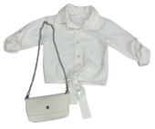 Παιδικό Πουκάμισο με Τσαντάκι Κορίτσι 551 Λευκό - Pigikids.gr - Παιδικά Ρούχα, Βαπτιστικά Πακέτα
