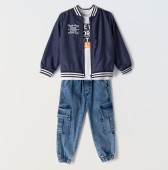 Παιδικό Σετ Μπουφάν 3 τμχ Αγόρι Hashtag 242814 Μπλε - Pigikids.gr - Παιδικά Ρούχα, Βαπτιστικά Πακέτα