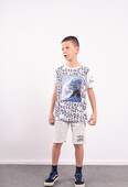 Παιδικό Σετ Βερμούδα Αγόρι Hashtag 242752 Λευκό - Pigikids.gr - Παιδικά Ρούχα, Βαπτιστικά Πακέτα