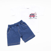 Παιδικό Σετ Βερμούδα Αγόρι Trax 45410 Λευκό - Pigikids.gr - Παιδικά Ρούχα, Βαπτιστικά Πακέτα