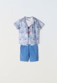 Βρεφικό Σετ Βερμούδα 4 τμχ Αγόρι Hashtag 242611 Μπλε - Pigikids.gr - Παιδικά Ρούχα, Βαπτιστικά Πακέτα