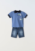 Παιδικό Σετ Βερμούδα Αγόρι Hashtag 242830 Μπλε - Pigikids.gr - Παιδικά Ρούχα, Βαπτιστικά Πακέτα