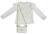Παιδική Μπλούζα με Τσαντάκι Κορίτσι 2212 Λευκό - Pigikids.gr - Παιδικά Ρούχα, Βαπτιστικά Πακέτα
