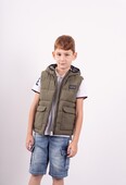 Παιδικό Μπουφάν Αμάνικο Αγόρι Hashtag 242711 Χακί - Pigikids.gr - Παιδικά Ρούχα, Βαπτιστικά Πακέτα