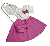 Παιδικό Φόρεμα με Τσαντάκι Κορίτσι 8910 Φούξια - pigikids.gr - Παιδικά Ρούχα, Βαπτιστικά Πακέτα